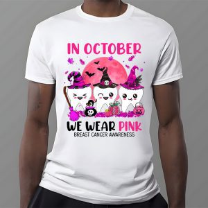 In October we Wear Pink Breast Cancer Leopard Dentist Dental T Shirt 3 1