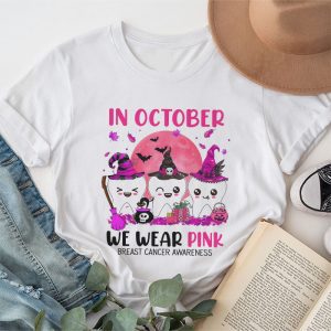 In October we Wear Pink Breast Cancer Leopard Dentist Dental T-Shirt