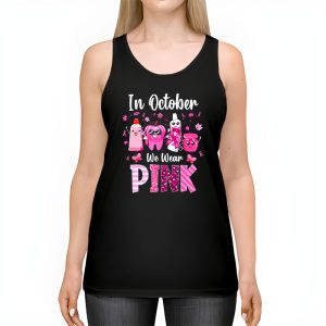 In October we Wear Pink Breast Cancer Leopard Dentist Dental Tank Top 2