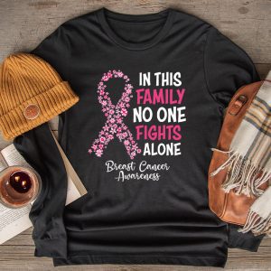 In This Family No One Fight Alone Breast Cancer Awareness Longsleeve Tee 2 2