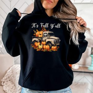 Its Fall Yall Pumpkin Truck Autumn Tree Hello Fall Hoodie 2