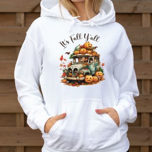 Its Fall Yall Pumpkin Truck Autumn Tree Hello Fall Hoodie 3 3