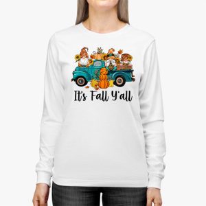 Its Fall Yall Pumpkin Truck Autumn Tree Hello Fall Longsleeve Tee 2 2