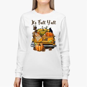 Its Fall Yall Pumpkin Truck Autumn Tree Hello Fall Longsleeve Tee 2 4