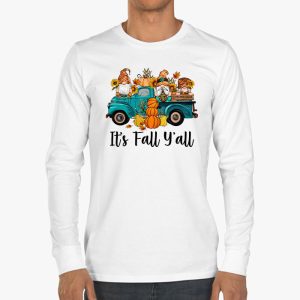 Its Fall Yall Pumpkin Truck Autumn Tree Hello Fall Longsleeve Tee 3 2