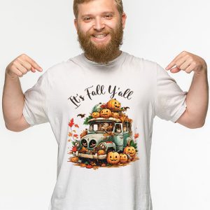 Its Fall Yall Pumpkin Truck Autumn Tree Hello Fall T Shirt 3 3