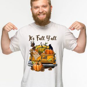 Its Fall Yall Pumpkin Truck Autumn Tree Hello Fall T Shirt 3 4