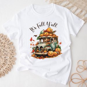 It's Fall Y'all Pumpkin Truck Autumn Tree Hello Fall T-Shirt