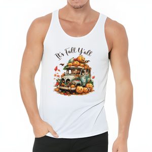 Its Fall Yall Pumpkin Truck Autumn Tree Hello Fall Tank Top 3 3