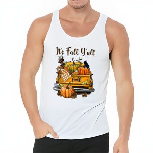 Its Fall Yall Pumpkin Truck Autumn Tree Hello Fall Tank Top 3 4