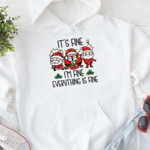 Its Fine Im Fine Everything Is Fine Christmas Santa Kids Hoodie 1