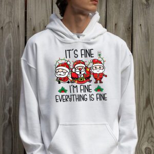 Its Fine Im Fine Everything Is Fine Christmas Santa Kids Hoodie 2