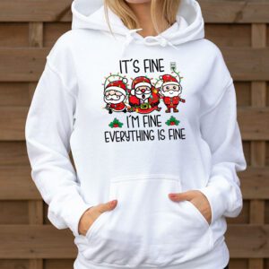 Its Fine Im Fine Everything Is Fine Christmas Santa Kids Hoodie 3
