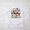 It's Fine I'm Fine Everything Is Fine Christmas Santa Kids Longsleeve Tee