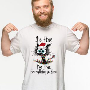 Its Fine Im Fine Everything Is Fine Christmas Santa Kids T Shirt 2 3