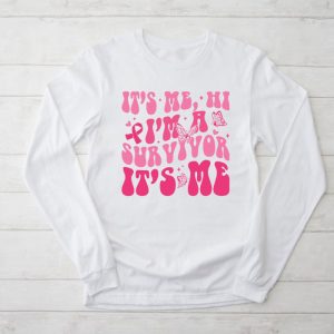 Its Me Hi Im Survivor Breast Cancer Awareness Pink Ribbon Longsleeve Tee 2 2