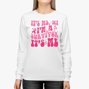 Its Me Hi Im Survivor Breast Cancer Awareness Pink Ribbon Longsleeve Tee 3 2