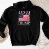 Jesus Is My Savior Trump Is My President American Flag Hoodie
