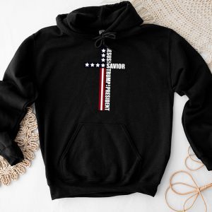 Jesus Is My Savior Trump Is My President American Flag Hoodie