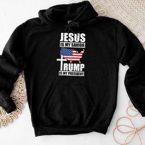 Jesus Is My Savior Trump Is My President American Flag Hoodie