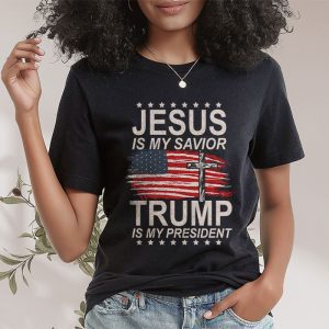 Jesus Is My Savior Trump Is My President American Flag T Shirt 2 1