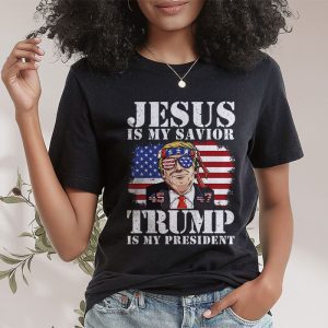 Jesus Is My Savior Trump Is My President American Flag T Shirt 2 4