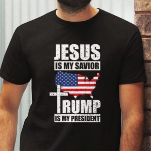 Jesus Is My Savior Trump Is My President American Flag T Shirt 3 3