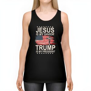 Jesus Is My Savior Trump Is My President American Flag Tank Top 2 1