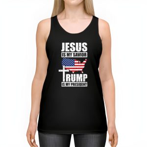 Jesus Is My Savior Trump Is My President American Flag Tank Top 2 3