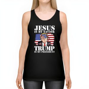 Jesus Is My Savior Trump Is My President American Flag Tank Top 2 4