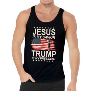 Jesus Is My Savior Trump Is My President American Flag Tank Top 3 1