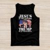 Jesus Is My Savior Trump Is My President American Flag Tank Top