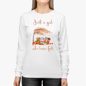 Just A Girl Who Loves Fall Pumpin Spice Latte Cute Autumn Longsleeve Tee 2 4