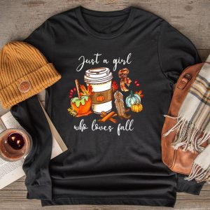 Just A Girl Who Loves Fall Pumpin Spice Latte Cute Autumn Longsleeve Tee