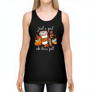 Just A Girl Who Loves Fall Pumpin Spice Latte Cute Autumn Tank Top 2