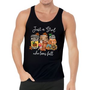 Just A Girl Who Loves Fall Pumpin Spice Latte Cute Autumn Tank Top 3 1