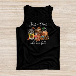 Just A Girl Who Loves Fall Pumpin Spice Latte Cute Autumn Tank Top