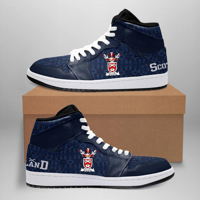 Kennedy Family Crest High Sneakers Air Jordan 1 Scottish Home JD1 Shoes