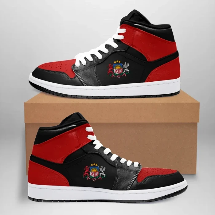 Latvia High Sneakers Air Jordan 1 - Retro 'Bred' 2001 JD1 Shoes
