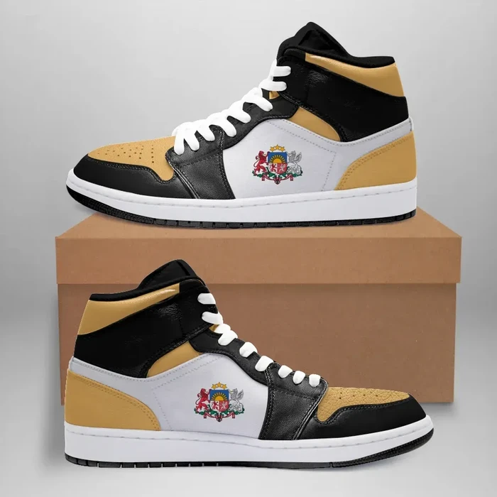 Latvia High Sneakers Air Jordan 1 - Retro Gold Toe JD1 Shoes