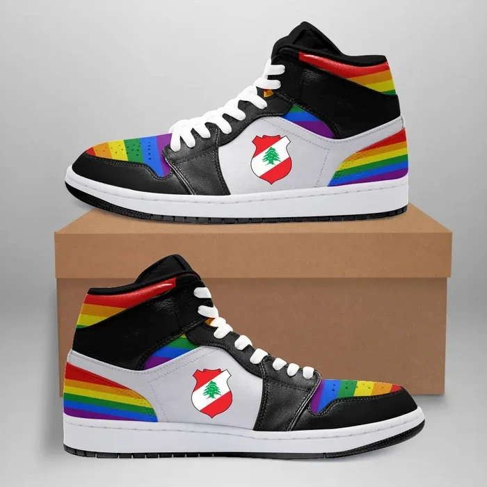 Lebanon High Sneakers Air Jordan 1 - LGBT JD1 Shoes