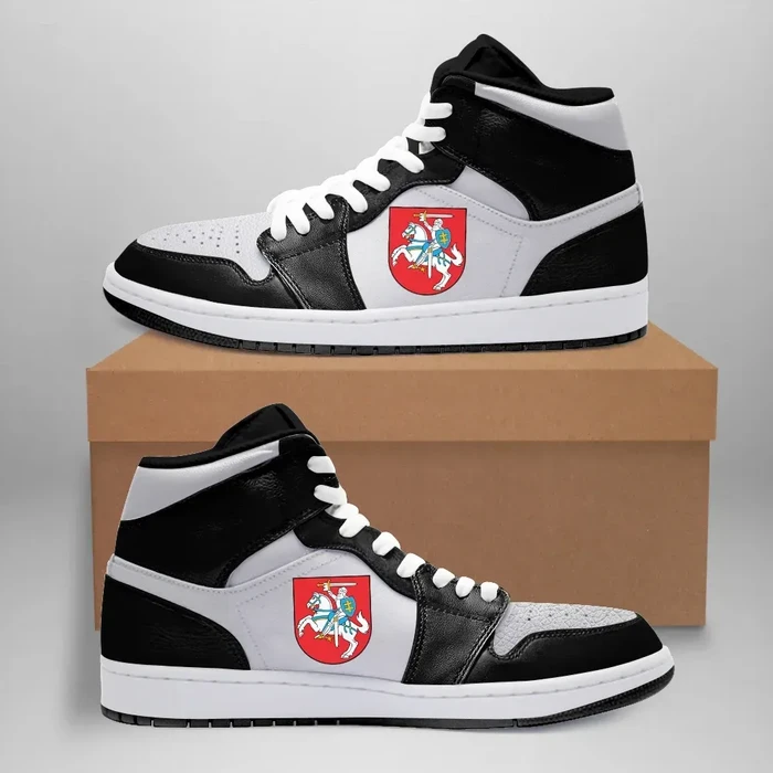 Lithuania High Sneakers Air Jordan 1 - Black/White JD1 Shoes