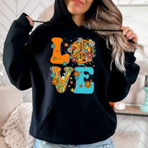 Love Peace Sign 60s 70s Costume Party Outfit Groovy Hippie Hoodie 1