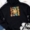 Love Peace Sign 60's 70's Costume Party Outfit Groovy Hippie Hoodie