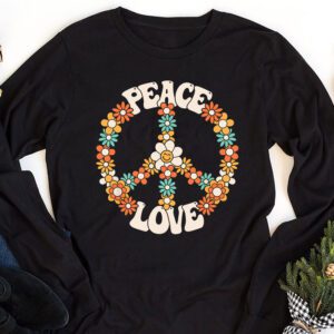 Love Peace Sign 60s 70s Costume Party Outfit Groovy Hippie Longsleeve Tee 1 1