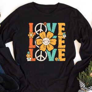 Love Peace Sign 60s 70s Costume Party Outfit Groovy Hippie Longsleeve Tee 1 2