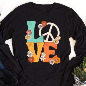 Love Peace Sign 60s 70s Costume Party Outfit Groovy Hippie Longsleeve Tee 1 3