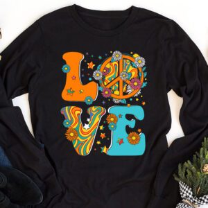 Love Peace Sign 60s 70s Costume Party Outfit Groovy Hippie Longsleeve Tee 1