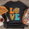 Love Peace Sign 60's 70's Costume Party Outfit Groovy Hippie Longsleeve Tee