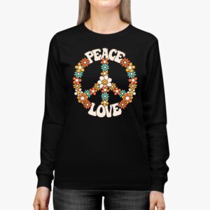 Love Peace Sign 60s 70s Costume Party Outfit Groovy Hippie Longsleeve Tee 2 1
